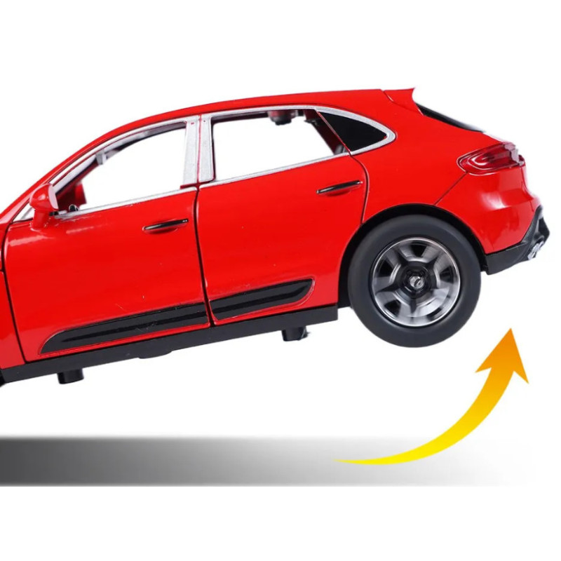 Машинка игровая Porsche Macan «АвтоЕксперт» Порше Макан, металл, красная, подсветка фар, звук, инерция, открываются двери, капот, 16*7*6, 15506