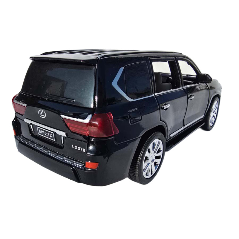 Машинка металл Lexus LX 570 черная 1:24 свет звук инерция откр двери капот багажник 20×8×7,5 см (RS-42075)