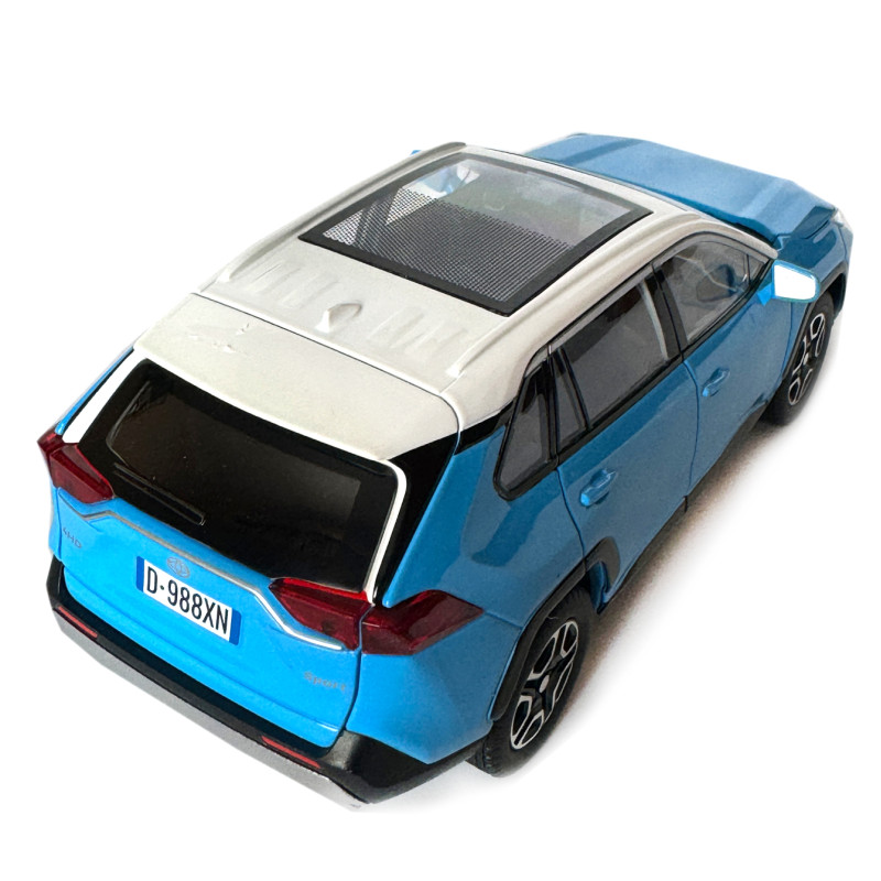 Машинка металева Toyota RAV4 Sport Тойота рав 4 спорт синя 1:22 звук світло інерція відкр двері багажник капот гумові колеса 19*7*8см (AP-1989)