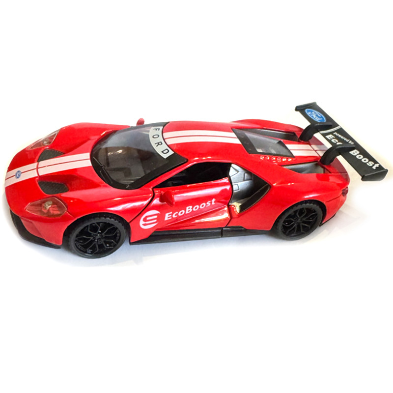 Машинка металева Ford 2017 GT 1:32 Форд червона звук світло інерція відкр двері  15*7*4см (DL-96332)