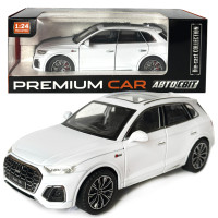 Машинка металлическая Audi Q5 Ауди белая 1:24 звук свет инерция откр двери багажник капот резиновые колеса 20*8,5*8см (AP-2014)