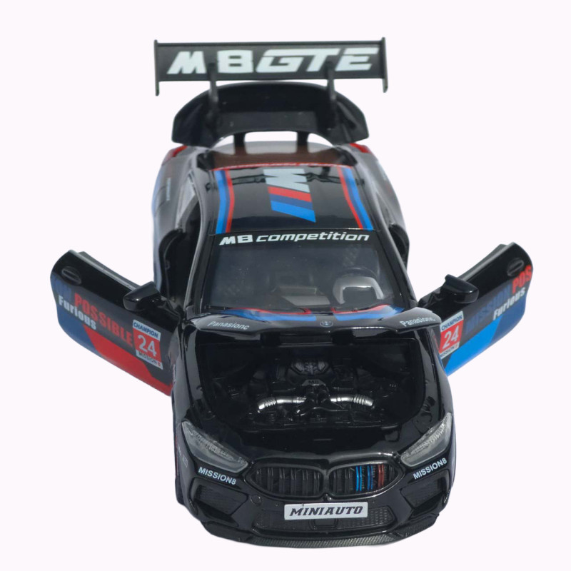 Машинка метал BMW M8 Competition GTE АвтоЕксперт чорна 1:32 звук світло інерція 16*7*4 см (LF-46311)