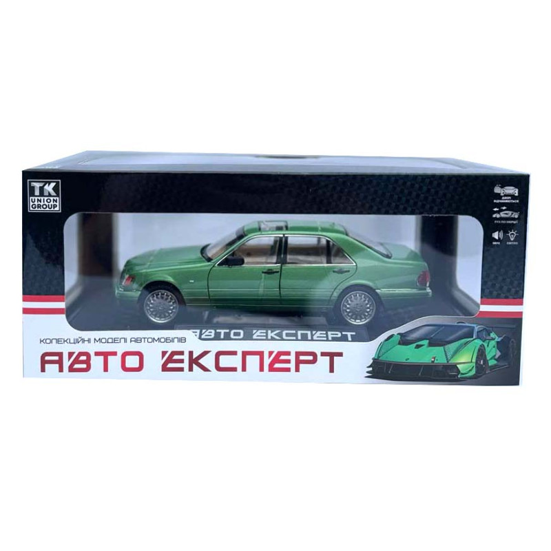Машинка Mercedes-Benz W140 S зелена метал 1:24 звук світло інерція 21*8*6,5см (1130-19)