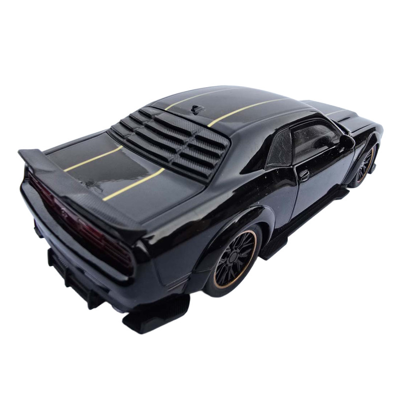 Машинка металева Dodge Challenger SRT Hellcat Додж 1:32 чорний світло звук 16*7*4,5см (23622)