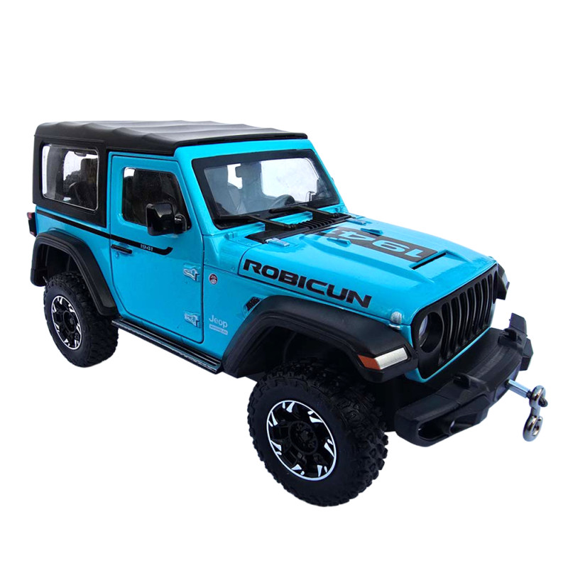 Машинка метал Jeep Wrangler Rubicon джип вранглер блакитний 1:24 світло звук 21,5*8*9см (GT - 94911)