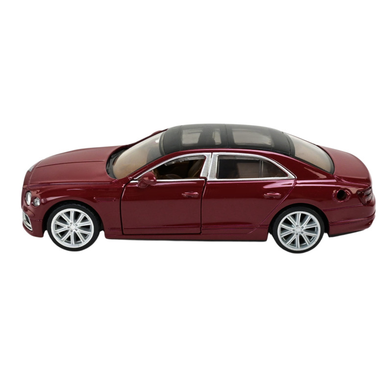 Машинка металлическая Bentley Flying Spur Hybrid красная зарядная станция Автопром 1:38 свет звук 14*5,5*4 см (68718R)