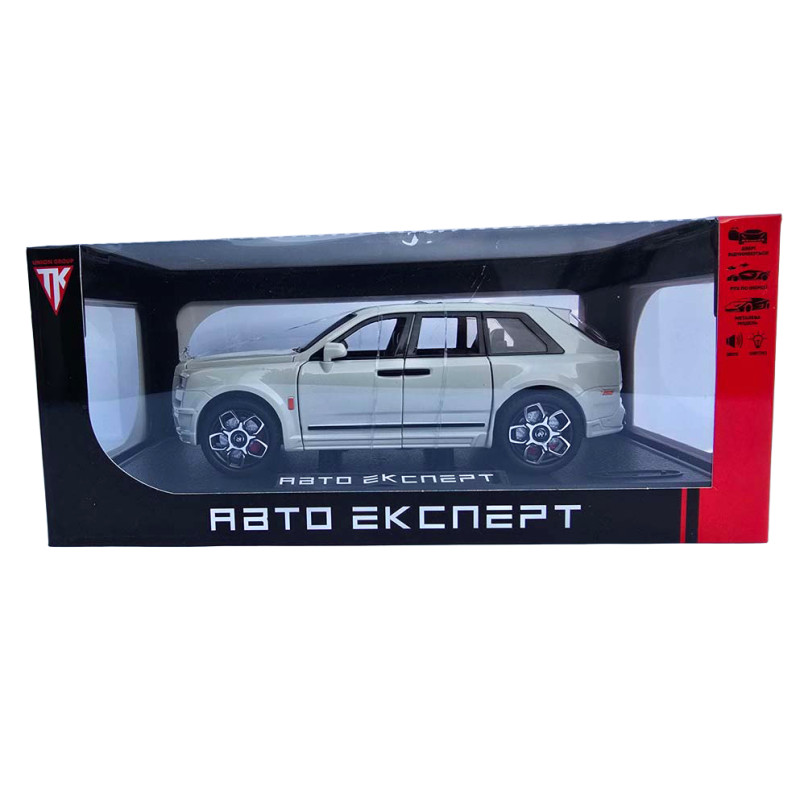 Машинка металева Rolls-Royce Cullinan 1:24 ролс ройс білий світло звук 22*9*7,5см (RS-81720)