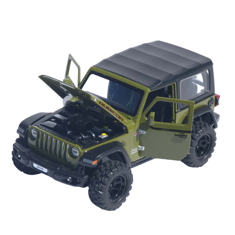 Машинка метал Jeep Wrangler Rubicon АвтоЕксперт зелена 1:32 світло звук інерція 14*6*6 см (LF-05124)