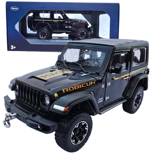Машинка метал Jeep Wrangler Rubicon джип вранглер чорний 1:24 світло звук 21,5*8*9см (GT - 94911)