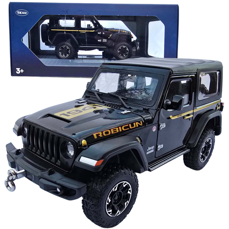 Машинка метал Jeep Wrangler Rubicon джип вранглер чорний 1:24 світло звук 21,5*8*9см (GT - 94911)