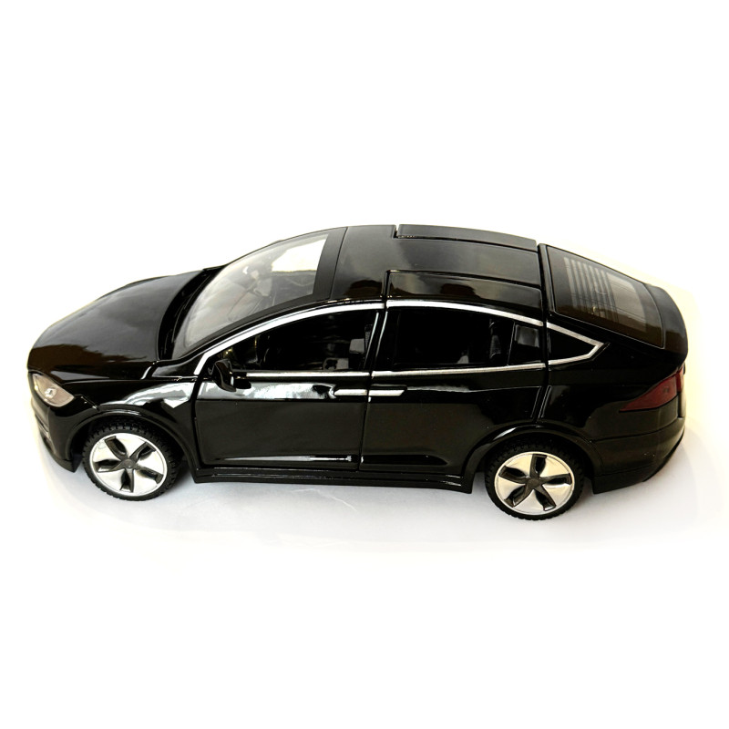Машинка металева Tesla Model x Тесла чорна 1:32 світло звук відкриваються двері баг капот резинові колеса 15,5*5*6 см (AP-1783)