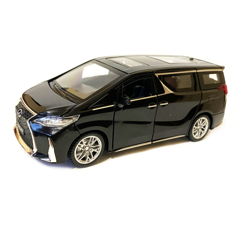 Машинка металева Lexus Лексус LM300h 2019, мінівен, «AutoExpert» ,чорний, інерц., звук, світ, відкр двері.,16*7*7 см (GT-1952)