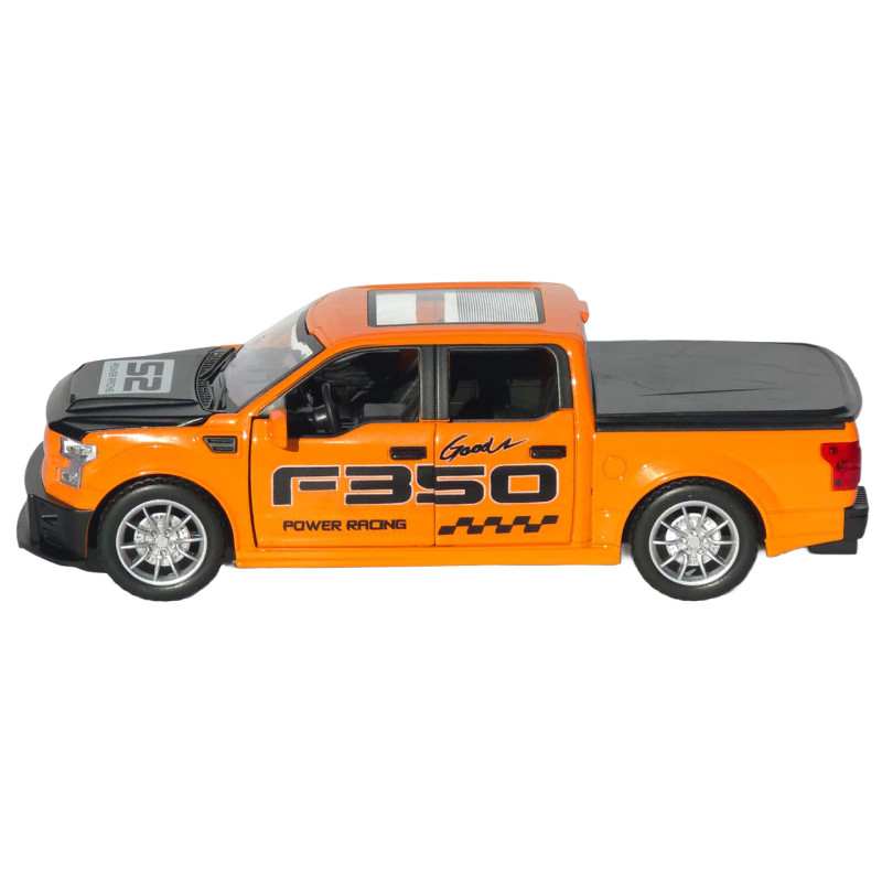 Машинка метал Ford F-150 Raptor помаранчева 1:22 світло звук інерція відч двері капот багажник (TX33912)