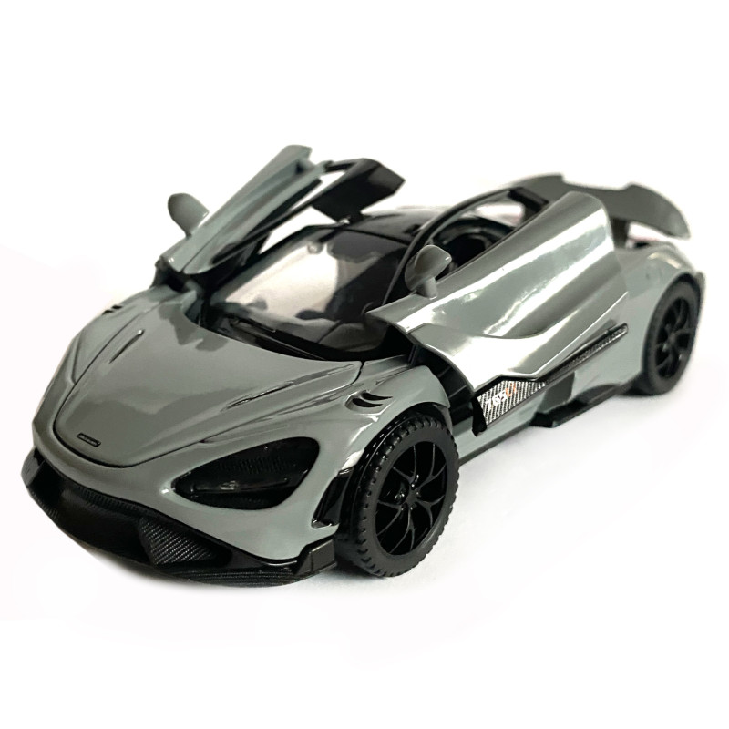 Іграшкова машинка металева McLaren 765LT, макларен, сіра, звук, світло, інерція, откр двері, капот, Автоексперт, 1:32,14*8*4см (ТК-15808)