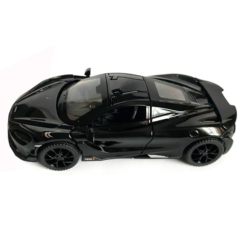 Іграшкова машинка металева McLaren 765LT, макларен, чорна, звук, світло, інерція, откр двері, капот, Автоексперт, 1:32,14*8*4см (ТК-15808)