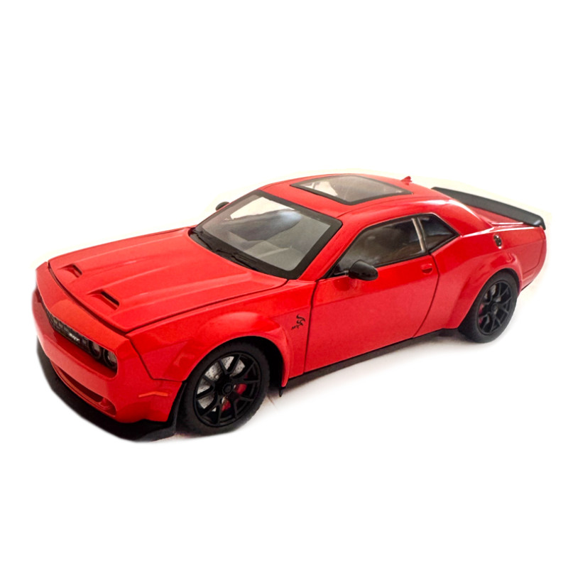 Машинка металева Dodge Challenger SRT Додж червона 1:24 звук світло відкр двері баг капот 20*7*5,5см (GT-12099)