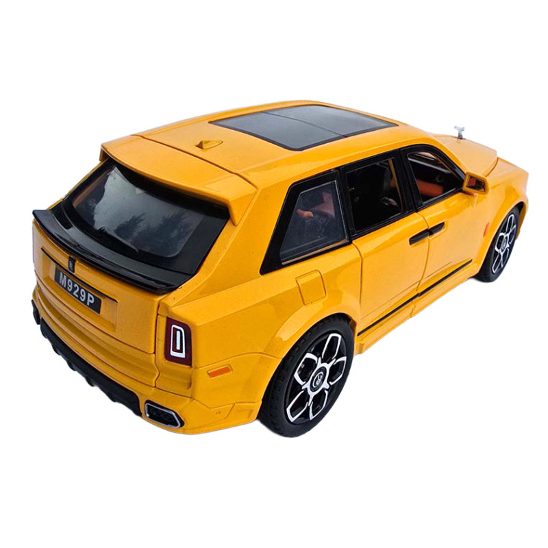 Машинка металева Rolls-Royce Cullinan 1:24 ролс ройс жовтий світло звук 22*9*7,5см (RS-81720)