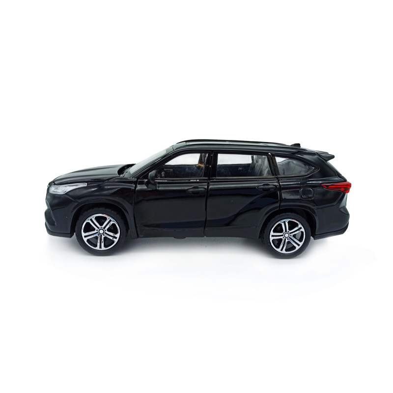 Машинка металева Toyota Highlander Тойота Хайлендер 1:32 чорний світло звук інерція відкр дверей багажник капот 15,5*8*6см (40250/53600)