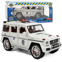 Машина металева поліція Mercedes-Benz G-Class Гелендваген Авто Експерт 1:24 світло звук інерція відч двері баг капот 21*8*9,5см (32968)