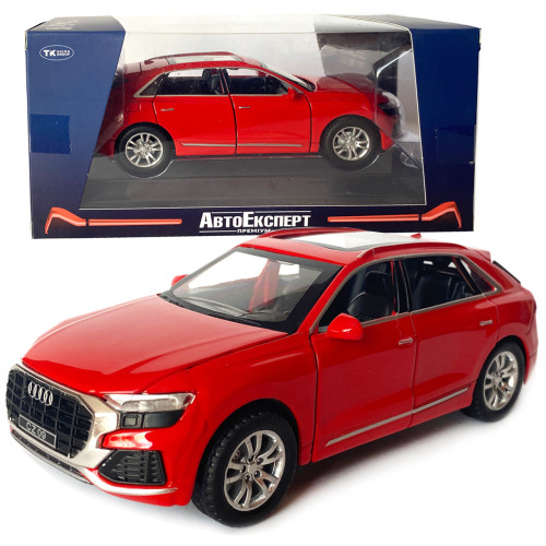 Машинка металева дитяча Audi Q8, Ауді, червона, 1:32, Автоексперт, звук,світло,інерція, відкр двері,багажник,капот, 16*6*5 (GT-08198)