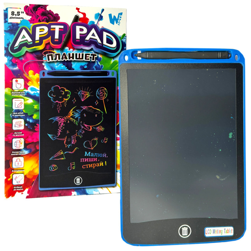 Планшет для малювання WToys екран 8,5” синій 14*22 см (87166)