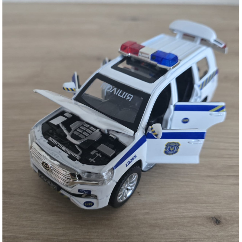 Машина металева поліція Авто Експерт Toyota Land Cruiser 200 1:32 світло звук інерція відч двері баг капот 15*6*6см (41153)