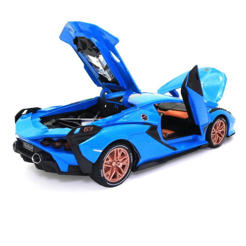 Іграшкова машинка металева Lamborghini Sian «АвтоЕксперт», Ламборджіні Сіан, світло, звук, 20*8*5 см блакитний (GT-1502)
