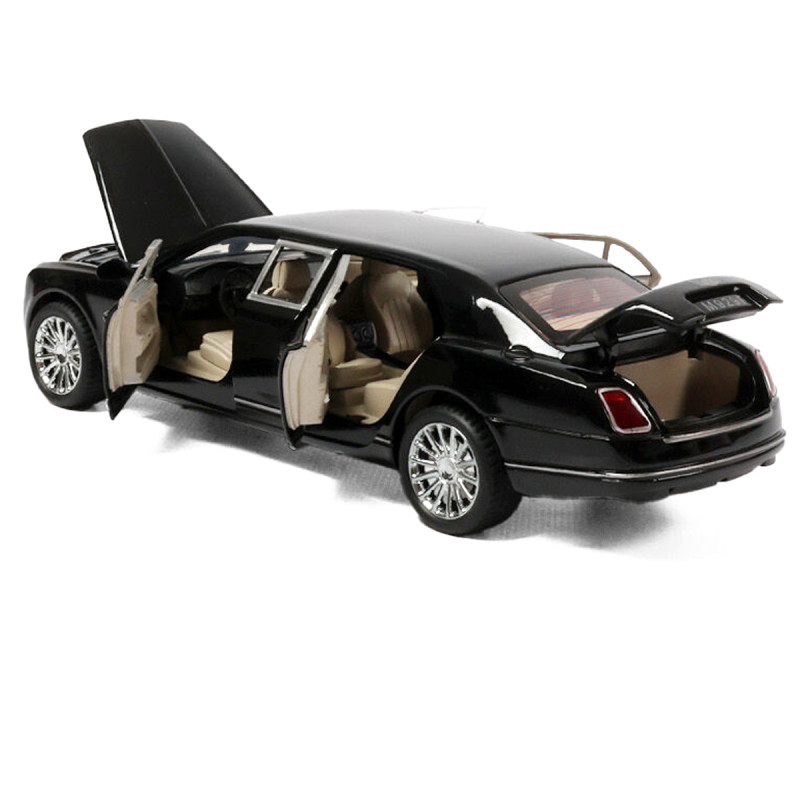 Машинка метал Bentley Mulsanne чорна Бентлі Мульсан лімузин 1:24 звук світло 20*5,5*5см (RS-52405)
