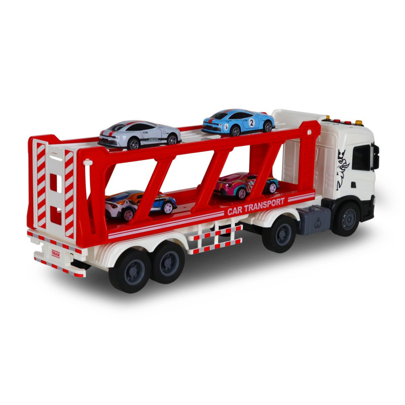 Автоперевізник Scania (4 машинки, світло, звук), Large Truck, TechnoDrive,  42х13х15 см (6414KS)