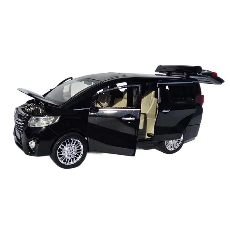 Машинка металева Toyota Alphard чорна 1:24 звук світло інерція відкр двері баг капот 19*7,5*7,5 см (RS-11632)