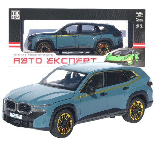 Машинка метал BMW XM АвтоЕксперт синя 1:24 світло звук відкр двері капот багажник (1669-13)