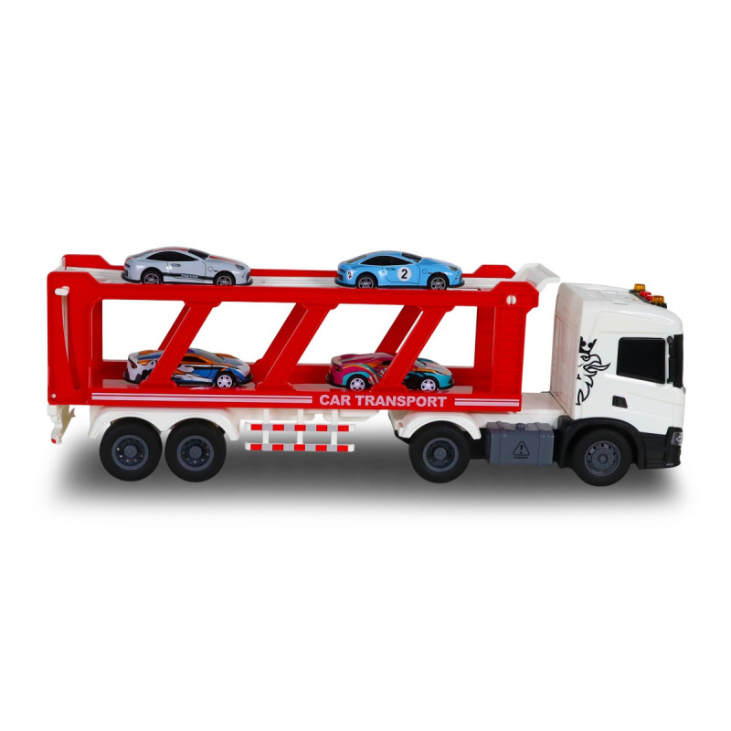 Автоперевізник Scania (4 машинки, світло, звук), Large Truck, TechnoDrive,  42х13х15 см (6414KS)