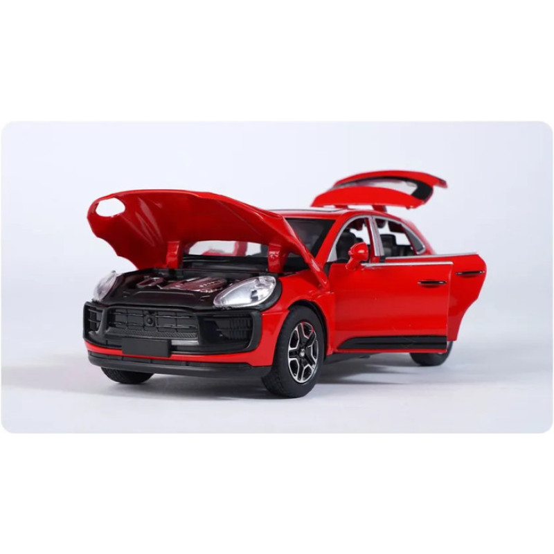 Машинка игровая Porsche Macan «АвтоЕксперт» Порше Макан, металл, красная, подсветка фар, звук, инерция, открываются двери, капот, 16*7*6, 15506