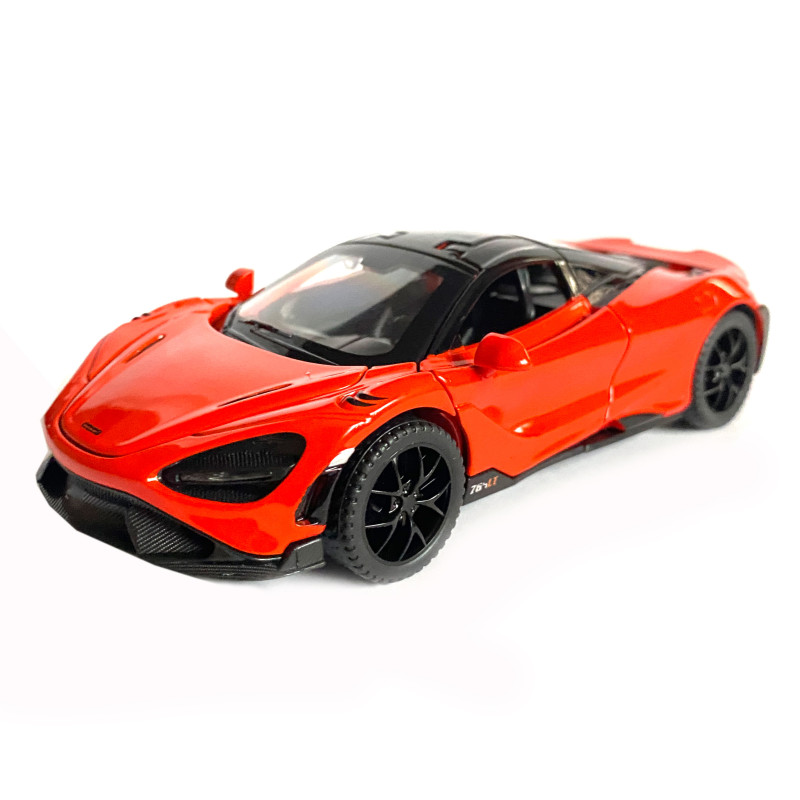 Іграшкова машинка металева McLaren 765LT, макларен, червона, звук, світло, інерція, откр двері, капот, Автоексперт, 1:32,14*8*4см (ТК-15808)