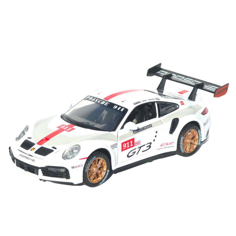 Машинка метал Porsche 911 GT3 RS АвтоЕксперт біла звук світло інерція 16*6*4 см (LF-25106)