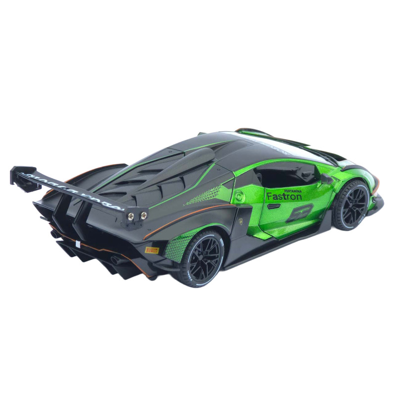 Машинка метал Lamborghini Essenza SCV12 зелена 1:24 звук світло відчин двері капот багажник (1650-05)