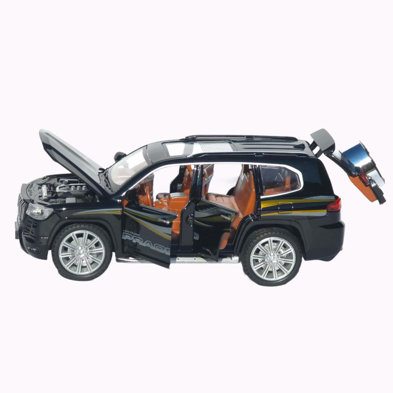 Машинка метал Toyota Land Cruiser Prado АвтоЕксперт чорна 1:24 звук світло відк двері капот багажник (1200-57)