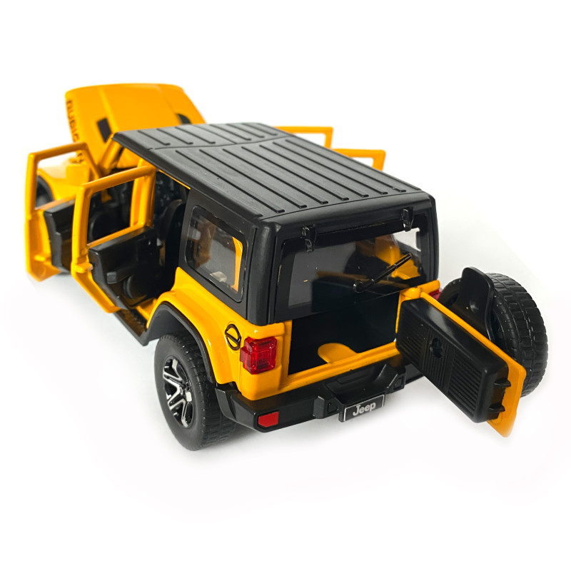 Іграшкова машинка металева Jeep Wrangler Unlimited Rubicon, Джип, жовтий, звук, світло, інерція, откр двері, капот, Автоексперт, 1:32,15*7*5,5см (ТК-11213/43560)