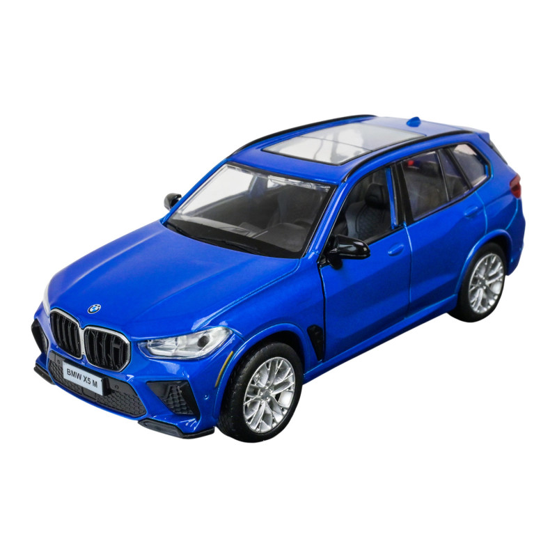 Машина метал BMW X5M синя 1:32 Автопром світло звук відкр двері 15*6*5,5 см (68497)
