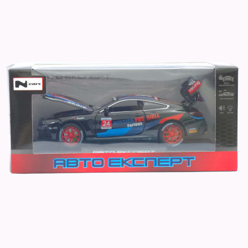 Машинка метал BMW M8 Competition GTE АвтоЕксперт чорна 1:32 звук світло інерція 16*7*4 см (LF-46311)