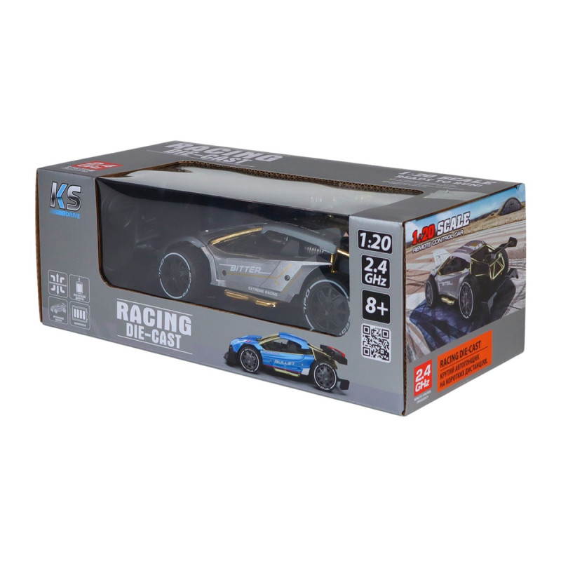 Автомобиль KS Drive, на радиоуправлении, серебр, пульт, аккум, USB 20х10х5см (SL-8212ARHS)