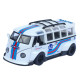 Машинка метал Volkswagen Type 2 VW кемпінг Bus біла Фольксваген 1:32 відкр двері баг звук світло (TK-19970)