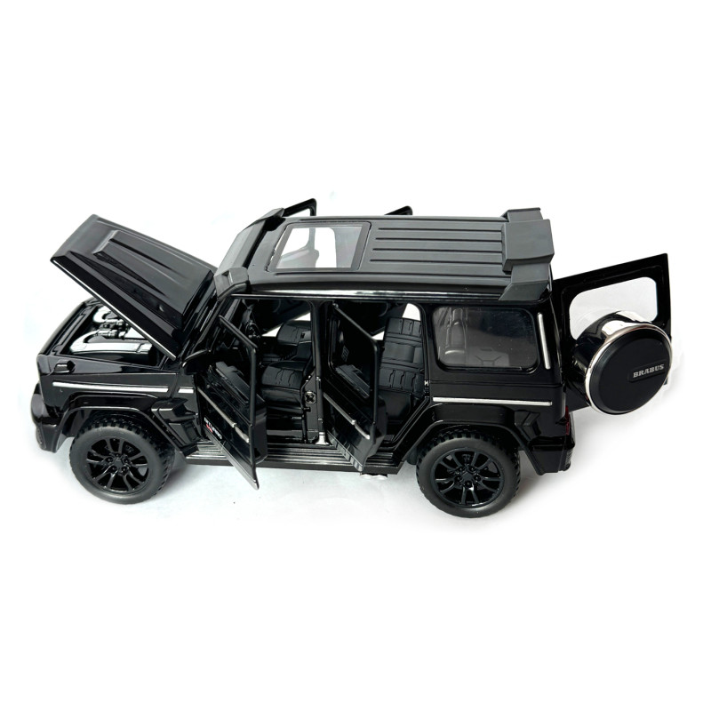 Машинка металева Mercedes-Benz G-Class Brabus 700 мерседес бенс джип чорний 1:32 звук світло інерція відкр двері багажник капот гумові колеса 15*6,5*7см (AP-1738)