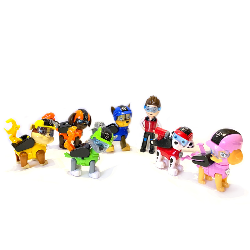 Ігровий набір Щенячий патруль, Paw Patrol, фігурки пластик, рухомі елементи, рюкзак відкр, 7 героїв (805В-1)