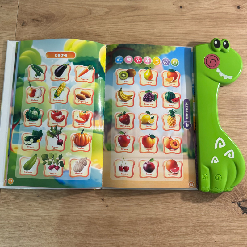 Книга інтерактивна Вімельбух WToys укр мов 19 тем казки пісні загадки скоромовки сенсорна маркер  25*1*26см (51822)