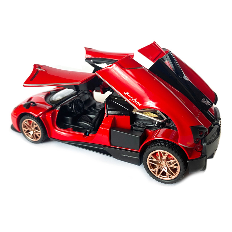Машинка металева іграшкова Pagani huayra, Авто Експерт, червона, світло, звук, інерція, відкр. двері, 16*4*7см. (67008)