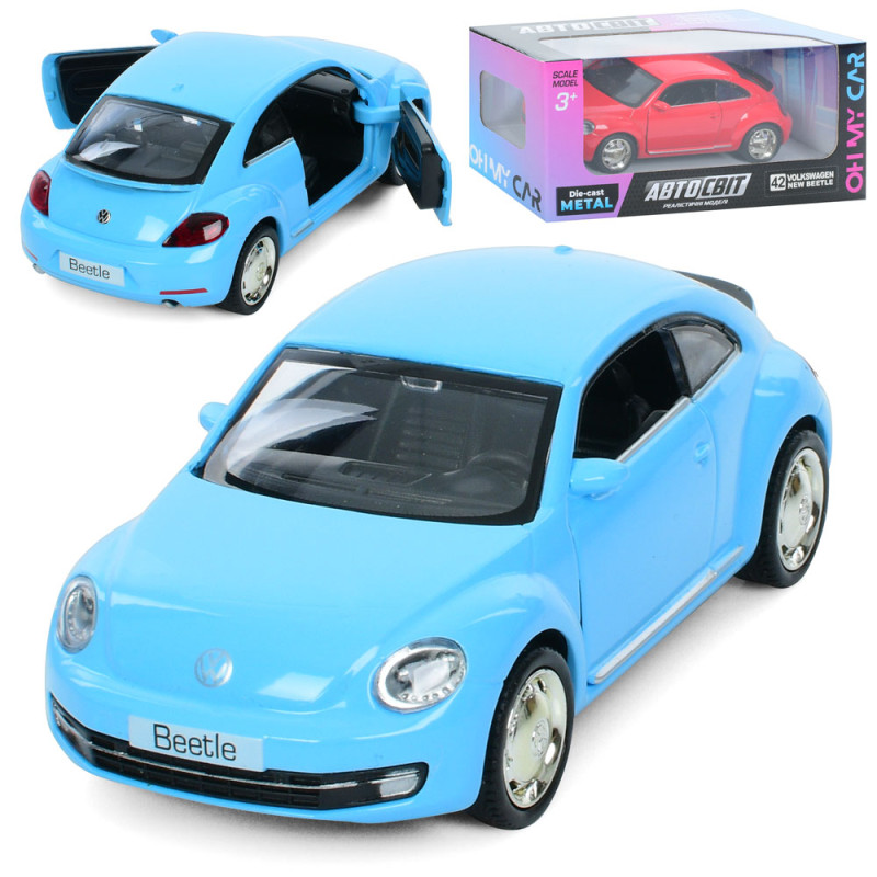 Машина метал Volkswagen New Beetle 2012 АвтоСвіт синя інерція 12*5*4 см (AS-3094)