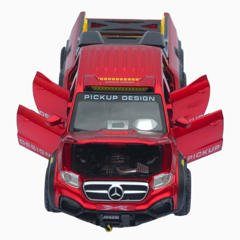 Машинка метал Mercedes-Benz X-Class 6x6 АвтоЕксперт червона 1:32 світло звук інерція (ТК-8452)