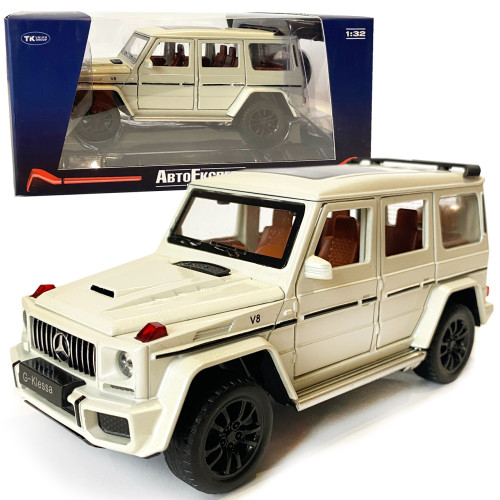 Машинка дитяча металева Mercedes–AMG G 63, мерседес, білий, Автоексперт, 1:32, звук, світло, інерція, відкриваються двері багажник капот, 16,5*7*6см. (GT-05879)