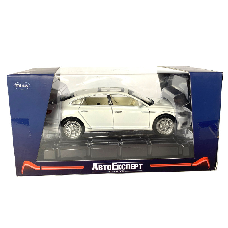 Іграшкова машинка металева Volkswagen Passat CC, Фольксваген пасат, біла, Автоексперт, 1:32, звук,світло,інерція,рухомі елементи, 16*5*6см (GT-01200)